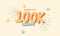 100k followers illustration text design