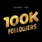 100k gold internet follower number thank you card