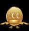100th golden anniversary birthday seal icon vector