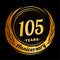 105 year anniversary. Elegant anniversary design. 105th logo.