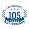 105 years anniversary celebration logotype. 105th anniversary logo. Vector and illustration.
