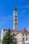 The 107-meter-high Mustal Peace Clock Tower in Mostar City