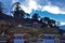 The 108 memorial chortens or stupas known as Druk Wangyal Chortens at the Dochula pass, Bhutan