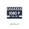 1080p full hd icon on white background. Simple element illustration from cinema concept