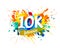 10K followers. Splash paint inscription