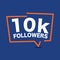 10k Followers Template for Celebrating in Online Social Media Networks Vector