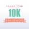 10K followers Thank you number with banner- social media gratitude