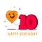 10th anniversary happy birthday vector set festive emblems