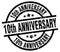 10th anniversary round black stamp