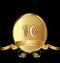 10th golden anniversary birthday seal icon vector