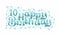 10th Happy Birthday lettering, 10 years Birthday beautiful typography design with aqua dots, lines, and leaves