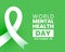 10th october global mental health day concept background with ribbon design