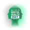 10th october international mental health day background with human head