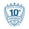 10th shield anniversary logo. 10th vector and illustration.
