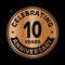 10years celebrating anniversary design template. Tenth anniversary logo. Vector and illustration.