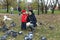 11/02/2017, Moscow, Russia, Tsaritsino Park, a boy and a woman f