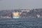 11-03-2024 Istanbul-Turkey: Cargo ship passing through the Bosphorus