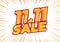 11.11 sale poster or flyer design. Global shopping world day Sale on colorful background. 11.11 Crazy sales online.