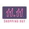 11 11 shopping day, promotion commercial event, neon numbers design