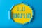 11.11 Single day sales. Blue circle torn paper with 11.11 Single days sale on Yellow color background