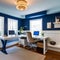 11 A coastal-inspired home office with a white desk, a blue accent wall, and beachy decor2, Generative AI