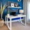 11 A coastal-inspired home office with a white desk, a blue accent wall, and beachy decor4, Generative AI