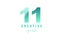 11 eleven green pastel gradient number numeral digit logo icon d