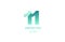11 eleven green pastel gradient number numeral digit logo icon d