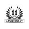 11 years anniversary celebration logo. 11th anniversary luxury design template. Vector and illustration.