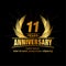 11 years anniversary. Elegant anniversary design. 11th years logo.