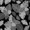 1107 acorns, Seamless pattern in gray colors with leaves and acorns, ornament for wallpaper and fabric, wrapping paper, scrapbooki