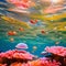 1177 Dreamy Underwater Scene: A magical and enchanting background featuring a dreamy underwater scene with floating jellyfish, c