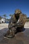 11M memory memorial iron man sculpture in Cartagena Spain in port promenade
