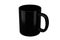 11oz black mug on isolated background.