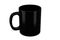 11oz black mug on isolated background.