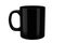 11oz black mug on isolated background.