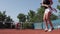 12-05-2022 TURKEY, ANTALYA: a woman training tennis on an outdoor court