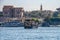 12.11.2018 Aswan, Egypt, a huge cruise ferry moving along a nile against the background of a city