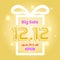 12 12 design template with giftbox, gold background and text effect. modern, minimal and simple style