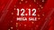 12.12 mega sale shopping day banner on red
