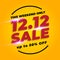 12.12 Shopping Day Sale Banner Background With Yellow Colour