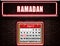 12 April , Ramadan, Neon Text Effect on Bricks Background