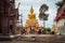 12 Aug 2019, Udon Thanni, Construction and restoration of Buddhism Buddha Temple ,People, workers help repair, renovate and build
