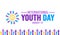 12 August International Youth Day background template. Holiday concept. background, banner, placard