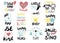 12 children logo with handwriting Little one,Welcome, Super star, Play, Hero, Princess, Sweet baby, Smile and Sing, Be kind.