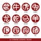 12 Chinese zodiac signs design / Zodiak Stump