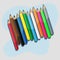 12 colored pencils design vector illustration