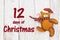 12 Days of Christmas sign with cute Santa bear