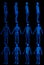 12 detailed holographic xray renders in 1 image, man body with skeleton and organs - traumatology research concept - digital