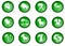12 green zodiac buttons
